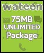 Wateen 75MB Unlimited Package